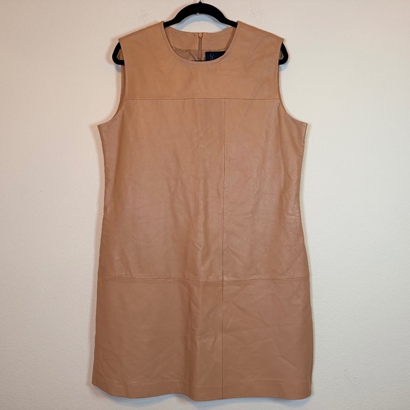 BOD AND CHRISTENSEN - Tan Sleeveless Destiny 100% Leather Dress - Picture 2 of 8